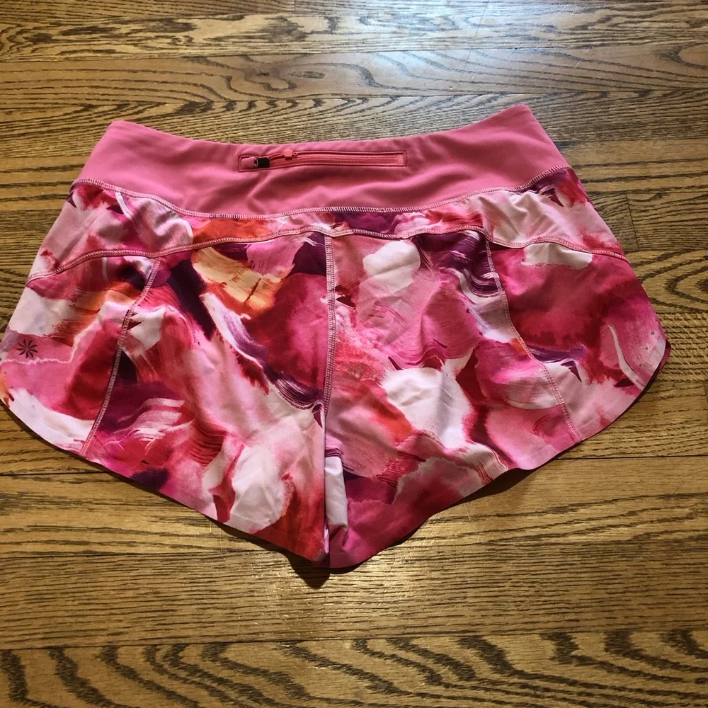 Athleta Run With It Shorts Pink Floral